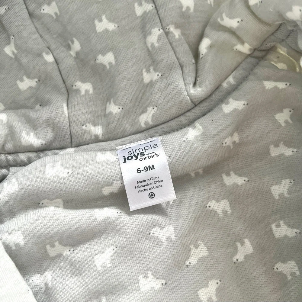6-9M🐻‍❄️ Carter's Simple Joys Kid's Pram Ivory Polar Bear Outerwear Snow Suit
